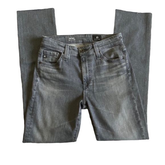 AG Adriano Goldschmied The Mari High Rise Straight Denim Jean 26 Gray Raw Hem - Picture 1 of 10
